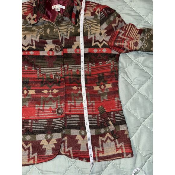 Coldwater Creek Southwestern Lined Blazer Aztec Sz 8 EUC Santa Fe CABIN CORE - Picture 11 of 12